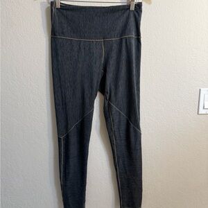 prAna Black Performance Leggings with Contrast Stitching, Size M